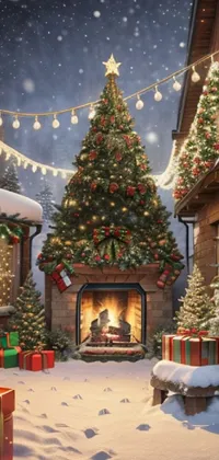 Christmas Tree Property Photograph Live Wallpaper
