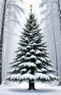 Christmas Tree Snow Branch Live Wallpaper