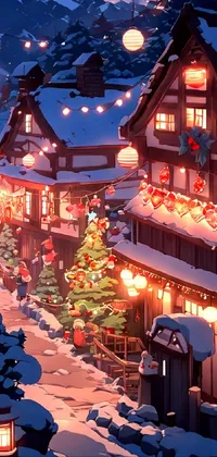 Christmas Tree Snow Light Live Wallpaper