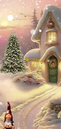 Christmas Tree Snow Photograph Live Wallpaper