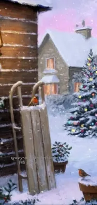 Christmas Tree Snow Plant Live Wallpaper