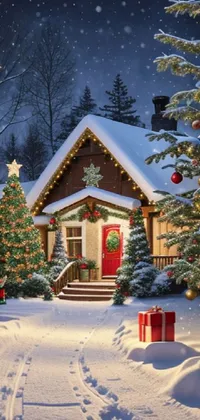 Christmas Tree Snow Property Live Wallpaper