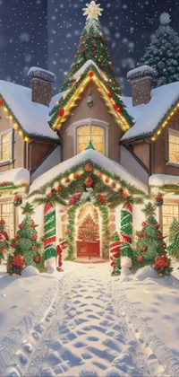 Christmas Tree Snow Window Live Wallpaper