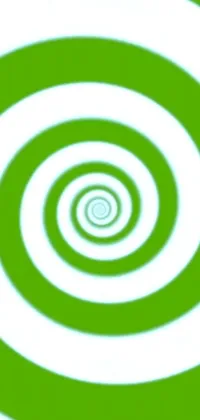 Transform your phone's background with this hypnotic green and white spiral live wallpaper