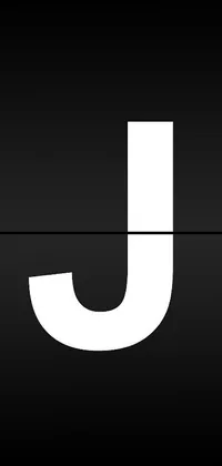 This sleek and modern live phone wallpaper features a white letter J on a black background