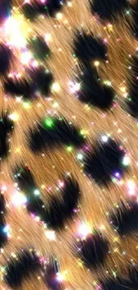 Looking for a truly stunning live wallpaper for your phone? Check out this close-up of a leopard's skin, featuring a holographic texture, 3D effect, and glittering stars