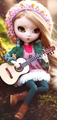 cute doll with guitar