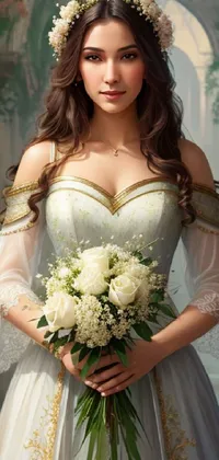 Clothing Wedding Dress Flower Live Wallpaper