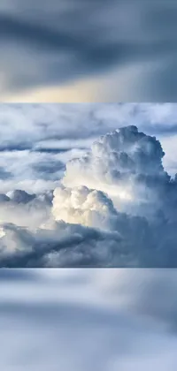 This live wallpaper features a breathtaking jetliner flying beautifully through a cloudy sky, accompanied with romanticism and towering cumulonimbus clouds