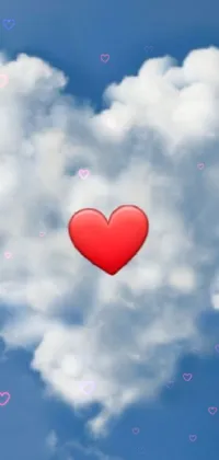 Express your love in a modern and chic way with the Heart-Shaped Cloud Phone Live Wallpaper
