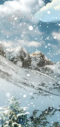 This live phone wallpaper captures the essence of winter sports and nature
