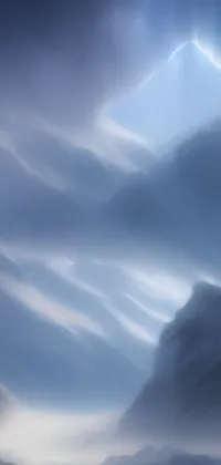 This live wallpaper features skiers riding their way through a snowy mountain landscape