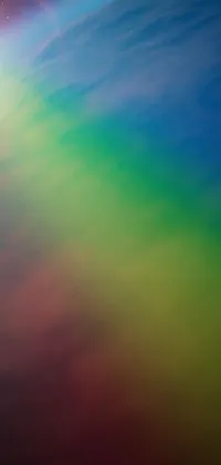 This phone live wallpaper showcases a breathtaking view of Earth from space, featuring a vibrant rainbow gradient reflection on the planet's surface