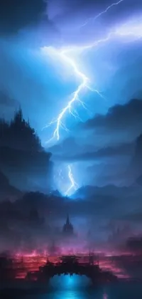 Cloud Lightning Water Live Wallpaper