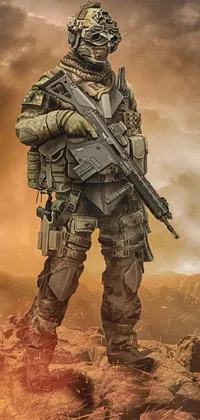 Cloud Military Uniform Air Gun Live Wallpaper