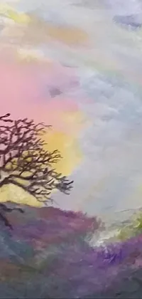 Cloud Paint Purple Live Wallpaper