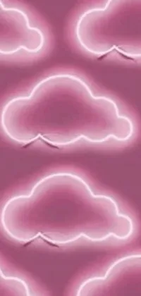 This live phone wallpaper features a stunning design of pink clouds and purple lightning against a pink background