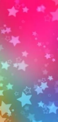 This live wallpaper for your phone features a colorful rainbow background adorned with stars, and a grainy, 256x256 picture in the center inspired by popular Tumblr aesthetics