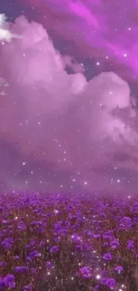 Cloud Plant Purple Live Wallpaper