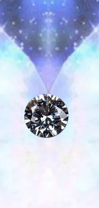 This live wallpaper boasts a round-cropped and clear design showcasing a stunning diamond on a bed of snow