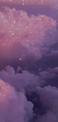 This gorgeous live wallpaper showcases a stunning sky filled with tons of stars and clouds, all designed in striking digital art
