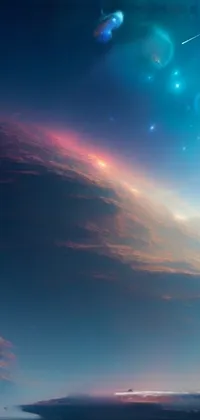 This phone live wallpaper showcases a group of planets in space