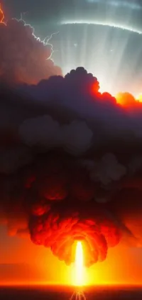 This beautiful phone live wallpaper features a stunning cloud image against a sunset backdrop