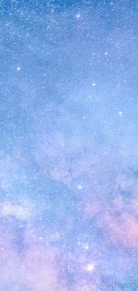 This live phone wallpaper boasts a beautiful digital art rendition of a night sky, complete with a plethora of shining stars