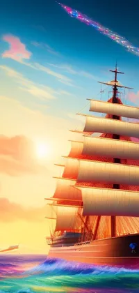 Enjoy a stunning sailing ship on your phone with this realistic live wallpaper