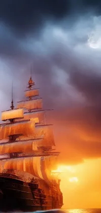 Set sail on a magical adventure with this stunning live wallpaper for your phone