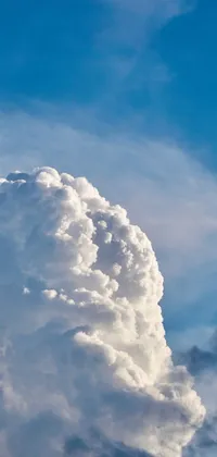 This live wallpaper features a gorgeous scene with a commercial jetliner flying through a beautiful blue sky filled with towering cumulonimbus clouds