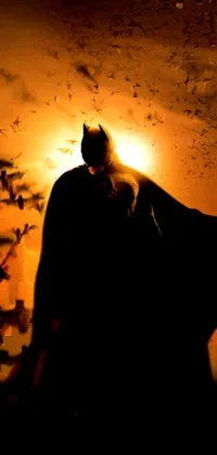This live wallpaper presents a captivating image of the famed superhero Batman