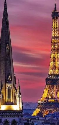 This Eiffel Tower Live Wallpaper showcases a stunning view of the iconic Parisian monument