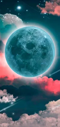 The "Full Moon" live wallpaper showcases a stunning digital art image of a moon in the night sky