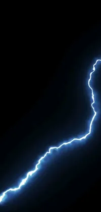 This live wallpaper features a mesmerizing close up of a lightning bolt in striking blue lighting against a black background