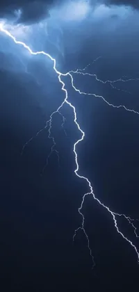 Transform the look of your phone with this live wallpaper featuring a powerful lightning bolt framed by a dark night sky