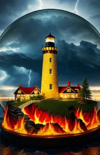 Cloud Sky Lighthouse Live Wallpaper