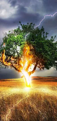 Lightning Bolt and Sacred Tree Live Wallpaper - free download