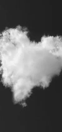 This live wallpaper features a captivating black and white photograph of a heart-shaped cloud, adding a touch of romance to your phone display