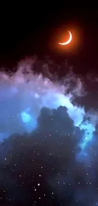 This phone live wallpaper showcases a mesmerizing digital rendering of a stunning night sky