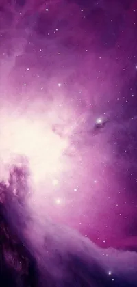This phone live wallpaper showcases a mesmerizing deep purple sky filled with countless surrounding stars