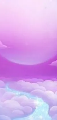 This phone live wallpaper depicts a surreal Ever After High-inspired landscape in shades of purple