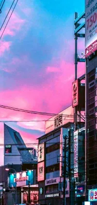 This phone live wallpaper captures the essence of a bustling city street with an immersive cyberpunk theme