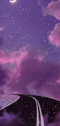 This live wallpaper for your phone displays a mesmerizing digital art scene with a purple background