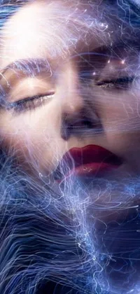 This stunning digital artwork depicts a woman with her eyes closed in a storm, attracting lightning in the background