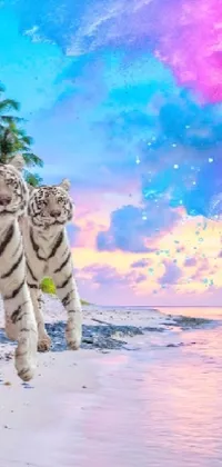 Cloud Sky Siberian Tiger Live Wallpaper