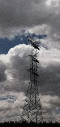 This phone live wallpaper features a stunning scene of a bird perched on top of a tall tower