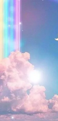 Experience the magic of a rainbow-themed live wallpaper with Niko Henrichon's digital rendering