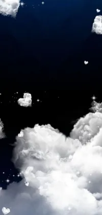 Looking for an enchanting and tranquil live wallpaper for your phone? Check out this breathtaking image of stars and clouds in the late night ambiance