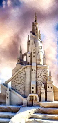 Bring the beauty of a majestic sand castle on a beach to your phone screen with this stunning live wallpaper! Featuring an intricate multi-layered architecture filled with immense details, this wallpaper is a dream come true for fantasy art enthusiasts